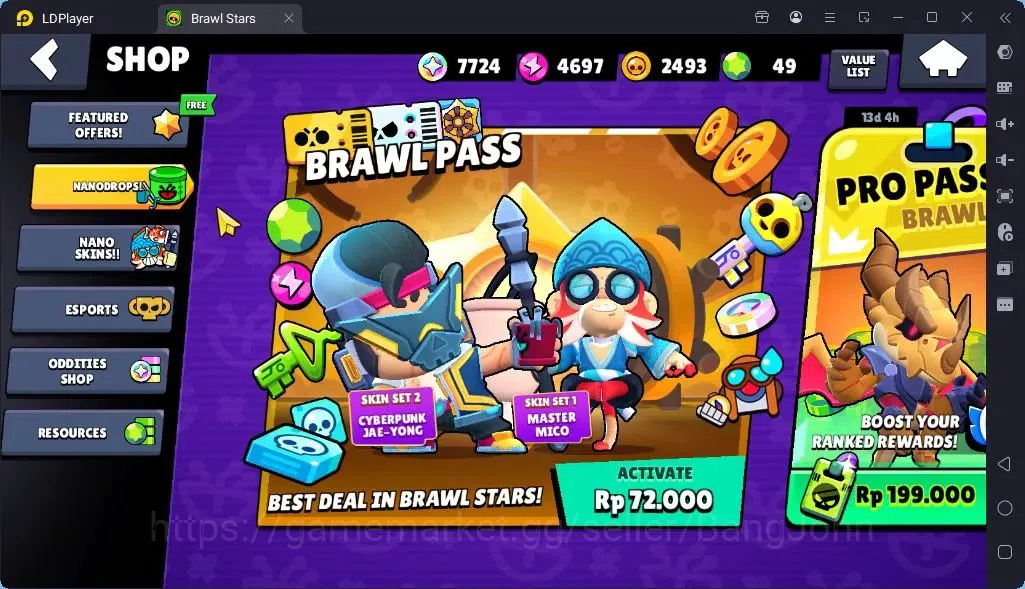 Brawl Stars Accounts Global |Trophy 1886| Brawler 2 Max with Supercharge |Skins 1 Mythic,4 Epic|Bling 7724|Protect Off|Check 15