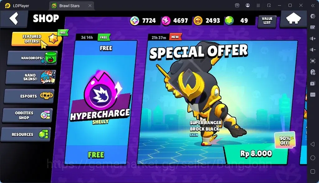 Brawl Stars Accounts Global |Trophy 1886| Brawler 2 Max with Supercharge |Skins 1 Mythic,4 Epic|Bling 7724|Protect Off|Check 16