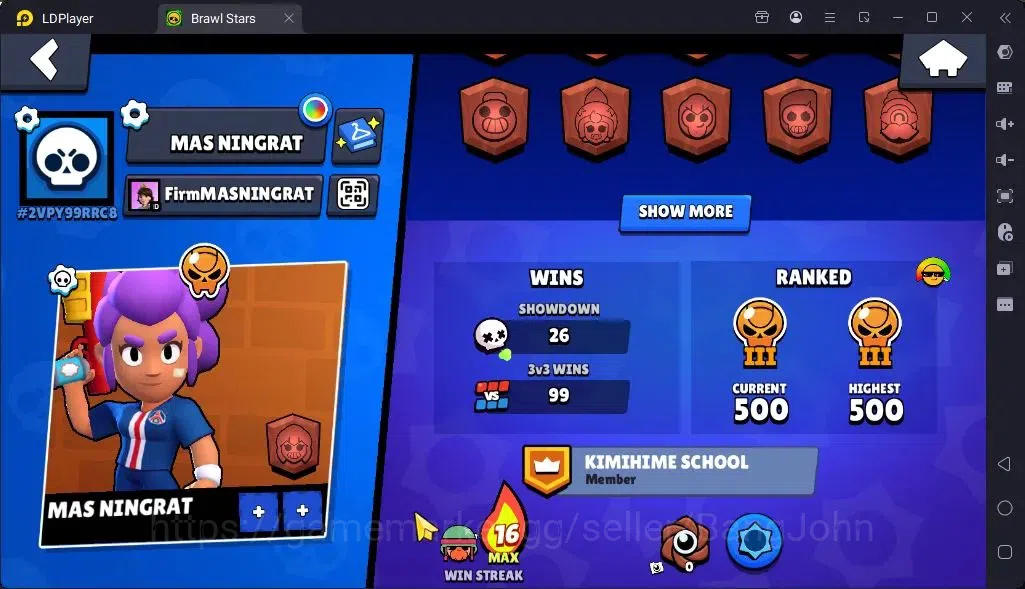 Brawl Stars Accounts Global |Trophy 1886| Brawler 2 Max with Supercharge |Skins 1 Mythic,4 Epic|Bling 7724|Protect Off|Check 3