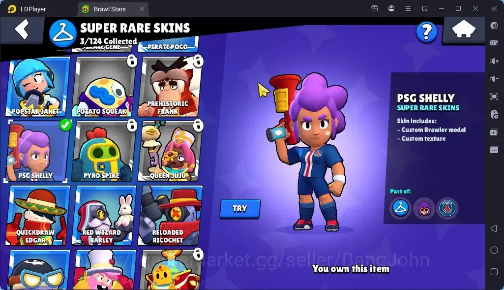 Brawl Stars Accounts Global |Trophy 1886| Brawler 2 Max with Supercharge |Skins 1 Mythic,4 Epic|Bling 7724|Protect Off|Check 8