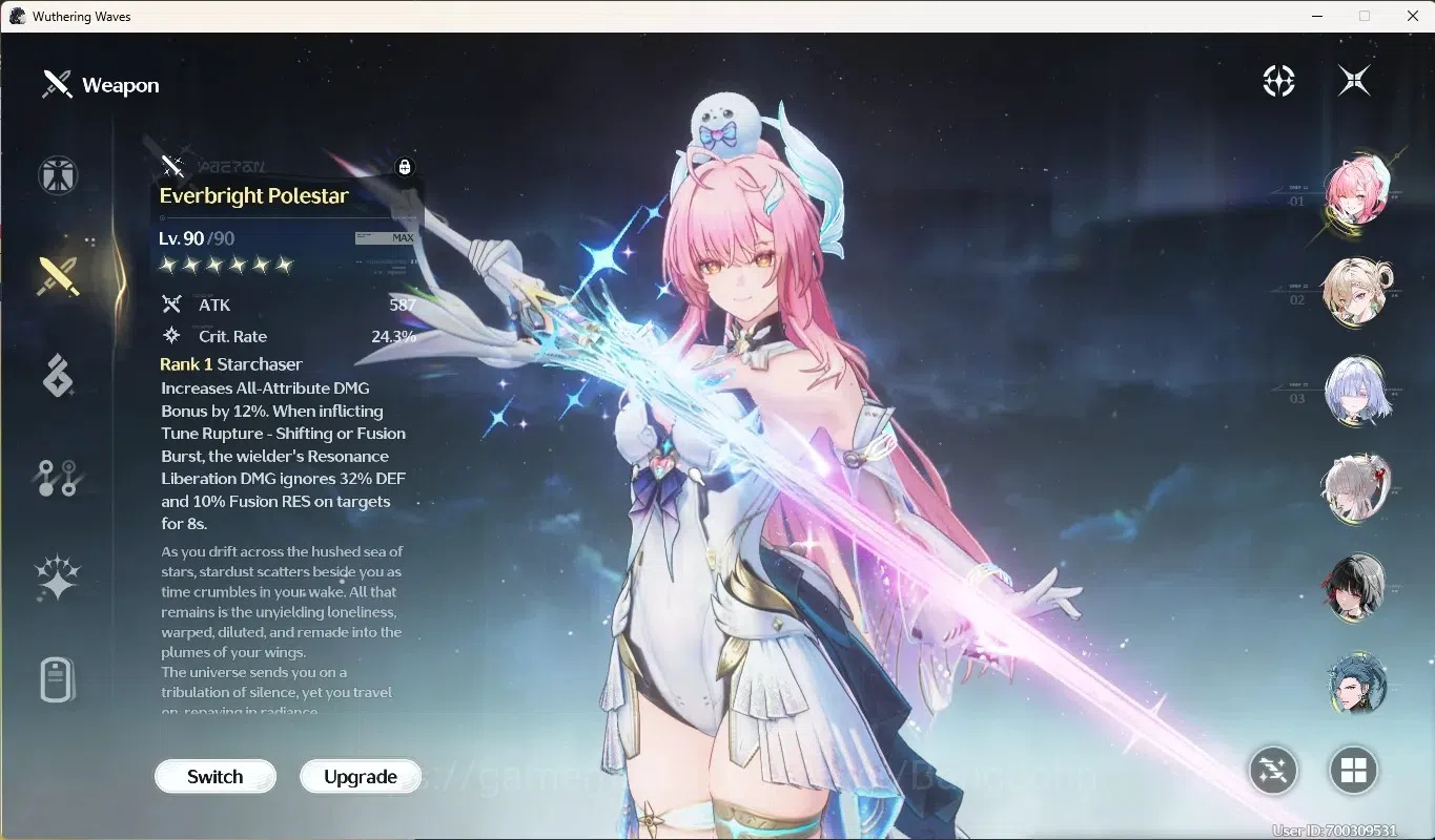 Wuthering Waves Accounts Starter ASIA|8 Char Limited [Aemeath,Hiyuki]+Sign,Lynae,Mornye,Chisa,Jiyan,Qiuyuan,Changli|Mc 5