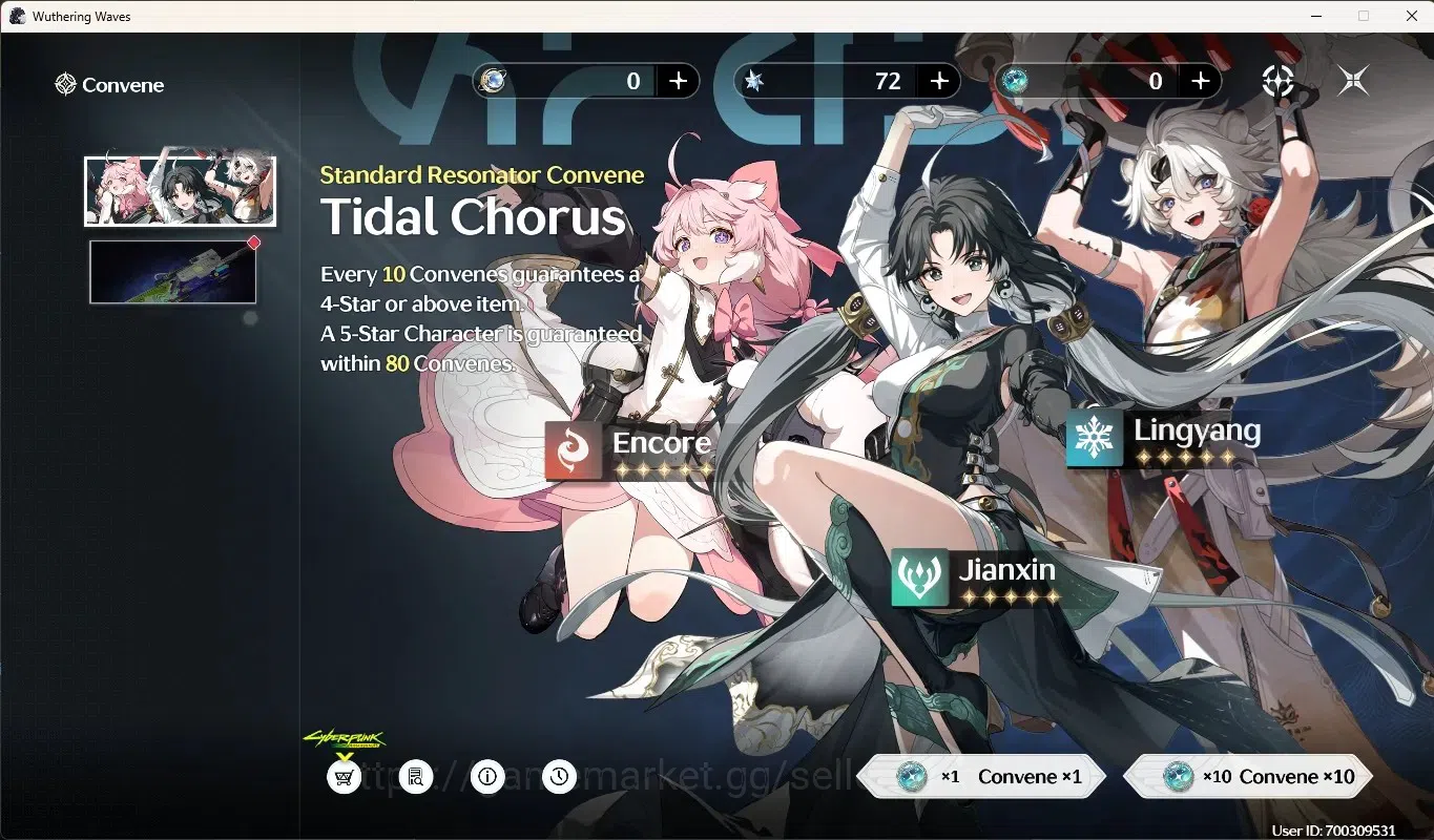 Wuthering Waves Accounts Starter ASIA|8 Char Limited [Aemeath,Hiyuki]+Sign,Lynae,Mornye,Chisa,Jiyan,Qiuyuan,Changli|Mc 7