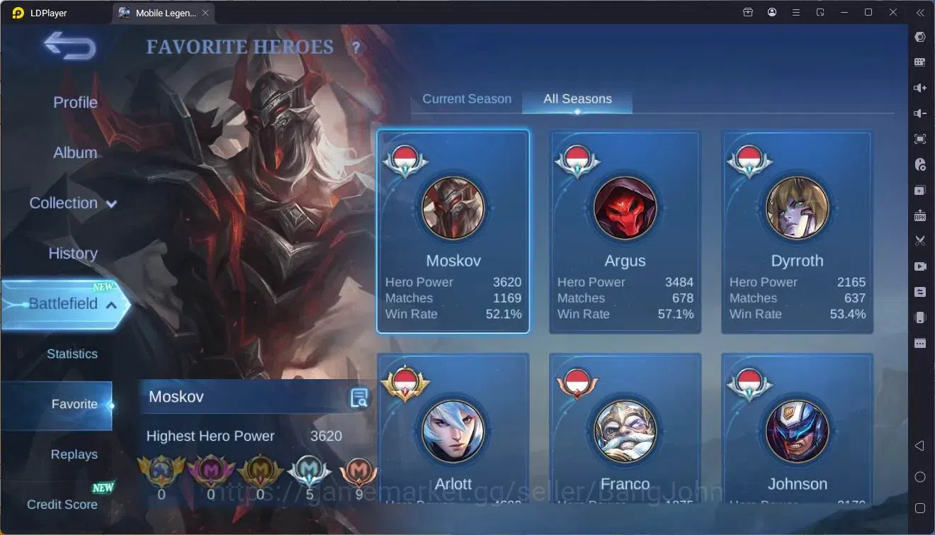 Mobile Legends: Bang Bang Accounts Global|Hero130|Skin 321|Exalted|Prime Granger,Clau image 4
