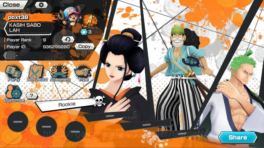 One Piece Bounty Rush Accounts High-End Global|6EX|5Elder Nusjuro,WI Law,TSCA Kaido,4Emperor Teach,Flame Emperor Sabo,BP 2