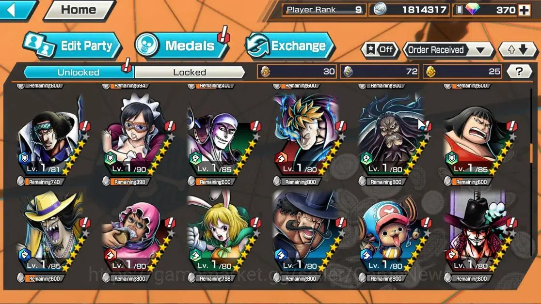 One Piece Bounty Rush Accounts High-End Global|6EX|5Elder Nusjuro,WI Law,TSCA Kaido,4Emperor Teach,Flame Emperor Sabo,BP 7