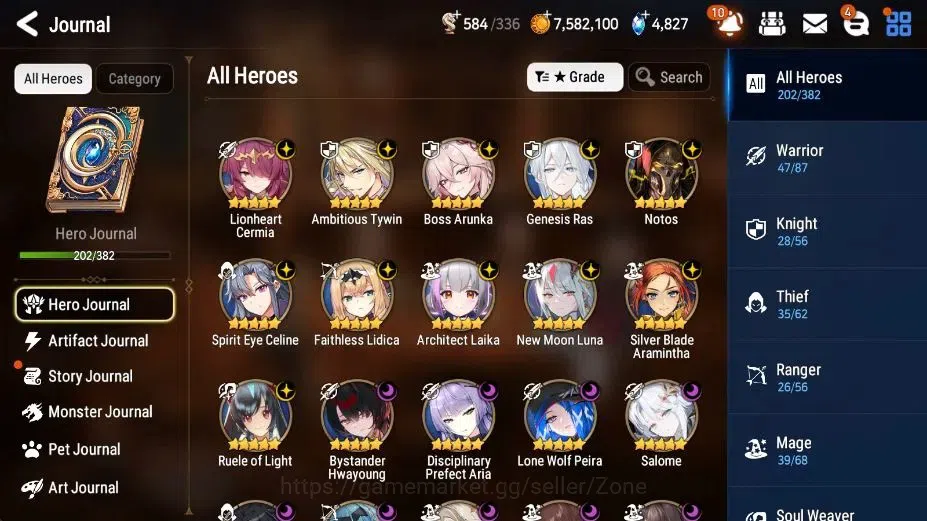 Epic Seven Accounts High-End Global|Unverif|ENDGAME 23ML (Notos, Dark Diene, BArunka, Salome, NM Luna, GeRas), Rinak 1