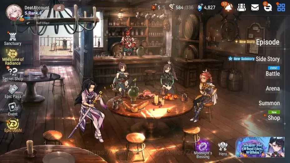 Epic Seven Accounts High-End Global|Unverif|ENDGAME 23ML (Notos, Dark Diene, BArunka, Salome, NM Luna, GeRas), Rinak 12