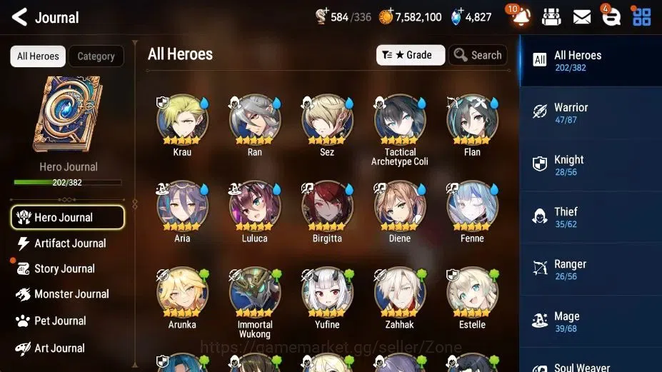 Epic Seven Accounts High-End Global|Unverif|ENDGAME 23ML (Notos, Dark Diene, BArunka, Salome, NM Luna, GeRas), Rinak 4