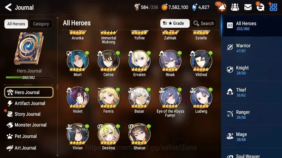 Epic Seven Accounts High-End Global|Unverif|ENDGAME 23ML (Notos, Dark Diene, BArunka, Salome, NM Luna, GeRas), Rinak 5