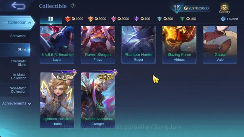 Mobile Legends: Bang Bang Accounts GLOBAL Hero 60 Skin 71 | Prime Roger Granger YZ Be image 6