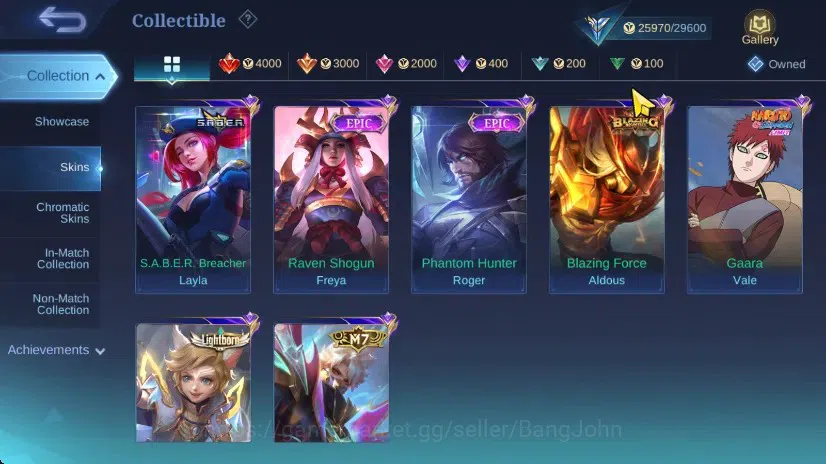 Mobile Legends: Bang Bang Accounts GLOBAL Hero 60 Skin 71 | Prime Roger Granger YZ Be image 7