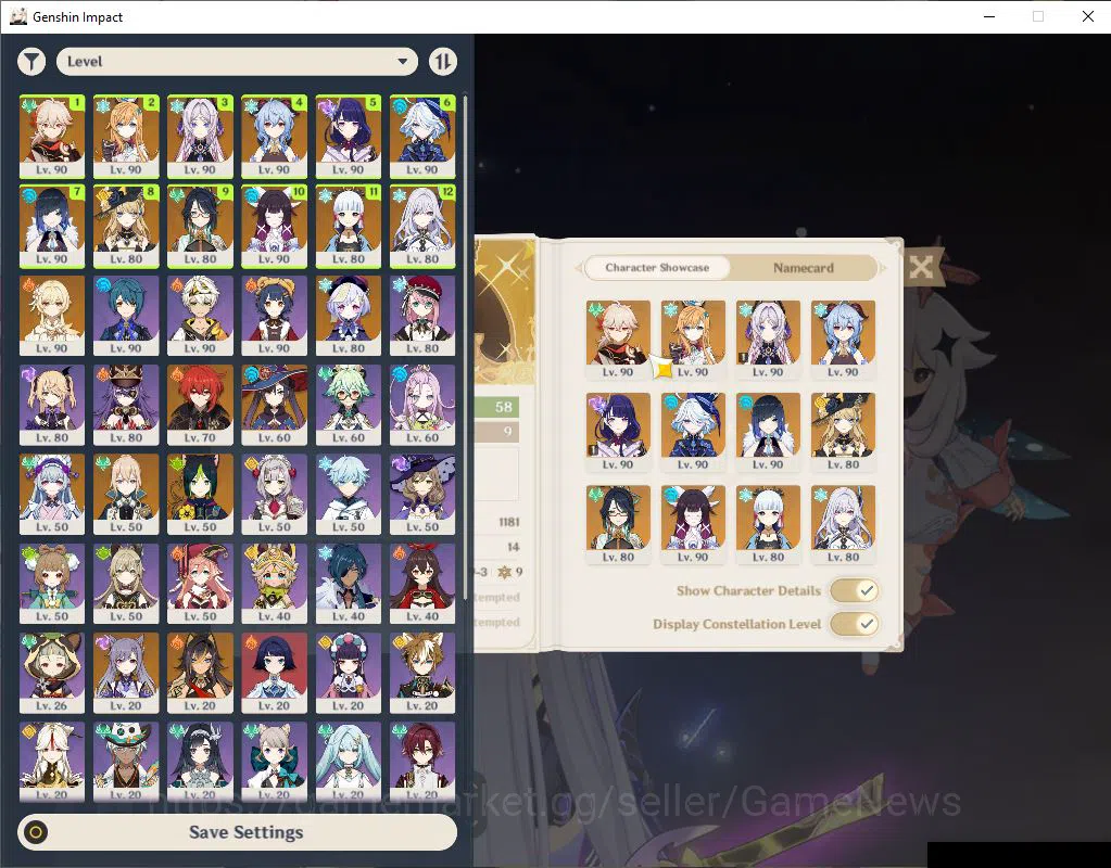 Genshin Impact Accounts ASIA|AR58|12Limited+13(*5Weapon)|PrimeTeamSkirk(Fu image 1
