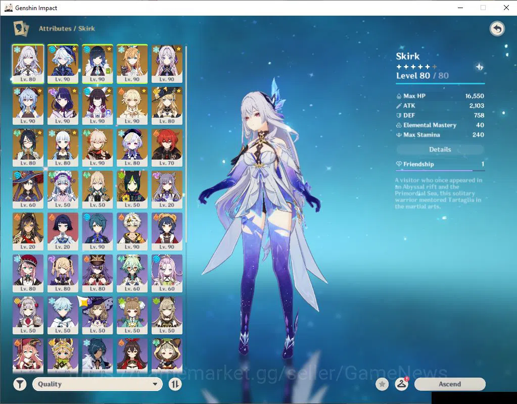 Genshin Impact Accounts ASIA|AR58|12Limited+13(*5Weapon)|PrimeTeamSkirk(Fu image 3