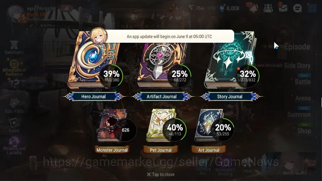 Epic Seven Accounts GLOBAL Unverif|7 ML(School Nurse Yulha,NM Luna,DP image 3