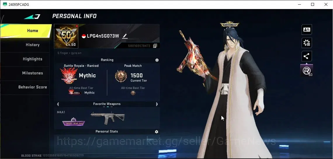 Blood Strike Accounts ASIA|Collab BLEACH [Ethan] & 7DS [AK47,Kar98k,QBZ9 image 2