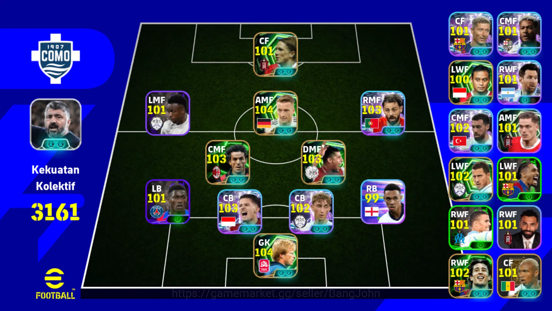 eFootball Others Login 3 | Power 3161 | Reus Epic Db | Justin Hubne image 1