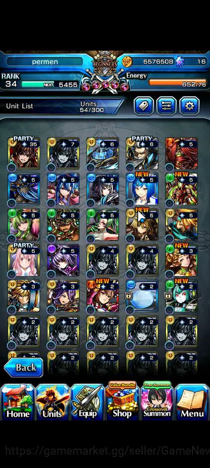 Grand Summoners Accounts Global|Rank 34|Fresh Starter| 3 Ascend+2 TW | RR R image 6