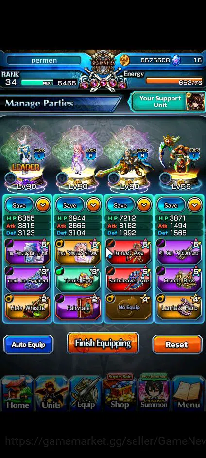 Grand Summoners Accounts Global|Rank 34|Fresh Starter| 3 Ascend+2 TW | RR R image 8
