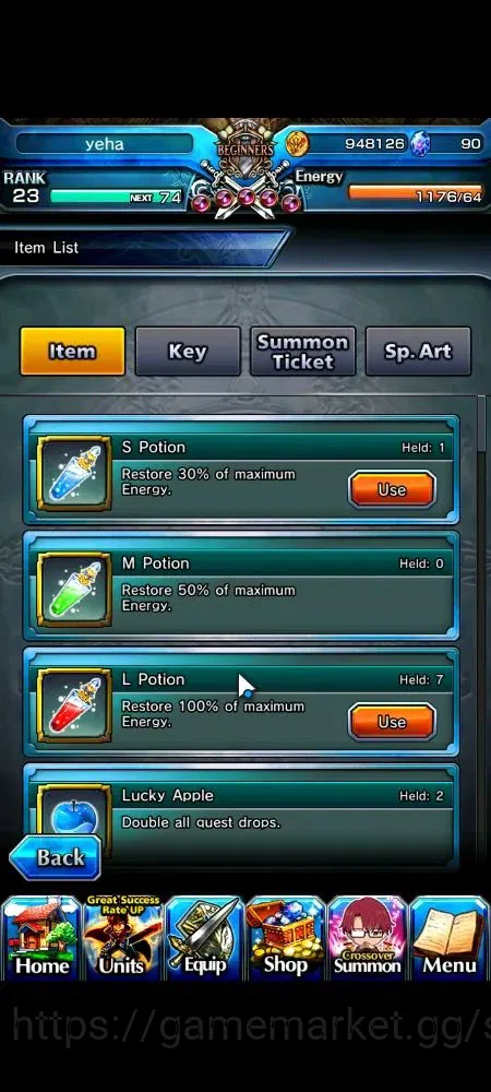 Grand Summoners Accounts Global|Rank 23|90 cc|3 Ascend+1 TW|Sung Jinwoo + T image 2