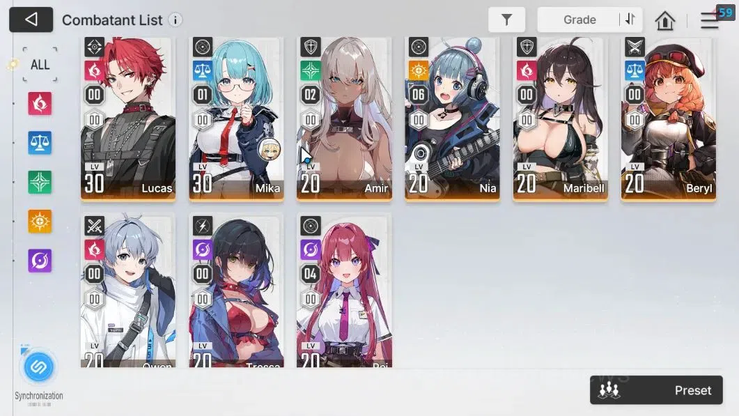 Chaos Zero Nightmare Accounts GLOBAL Lv36|5 SSR[Heidemarie,Diana,Khalipe,Haru,Magna]+10 SR [SelenaM2,NiaM6,MikaM1,Etc]+8 SR 4