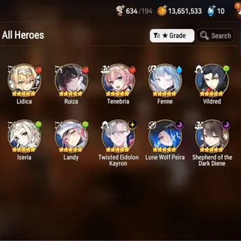 Epic Seven Accounts Starter Global Unverif|Fresh Starter|3 ML(T.Kayron,L.Peira,S.Diene)+7*5 RGB|PoH+Bless ON|E1 (3/12)|Side