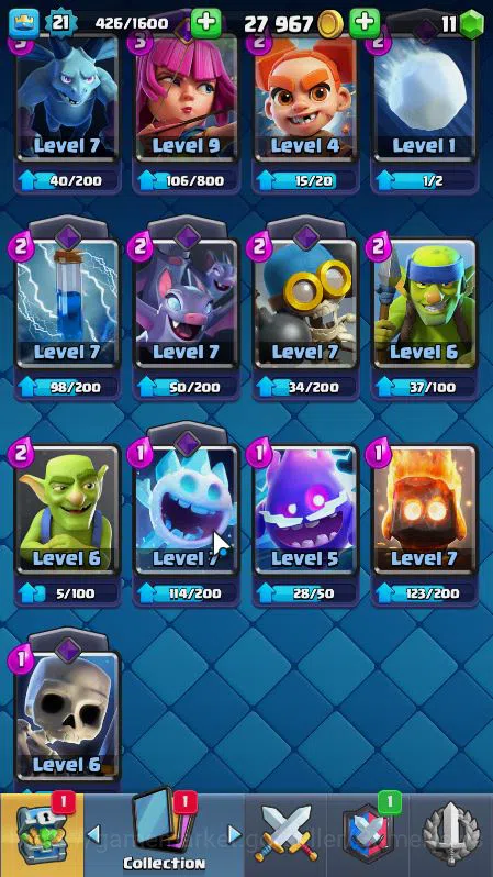 Clash Royale Accounts Lvl 21|Trophy 3999|KTL 8|Limited Skin|Card 65|2 Ev image 2