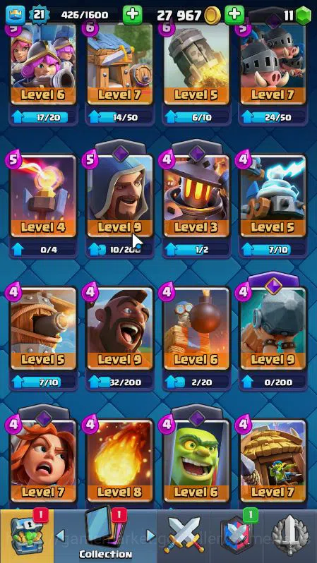 Clash Royale Accounts Lvl 21|Trophy 3999|KTL 8|Limited Skin|Card 65|2 Ev image 4
