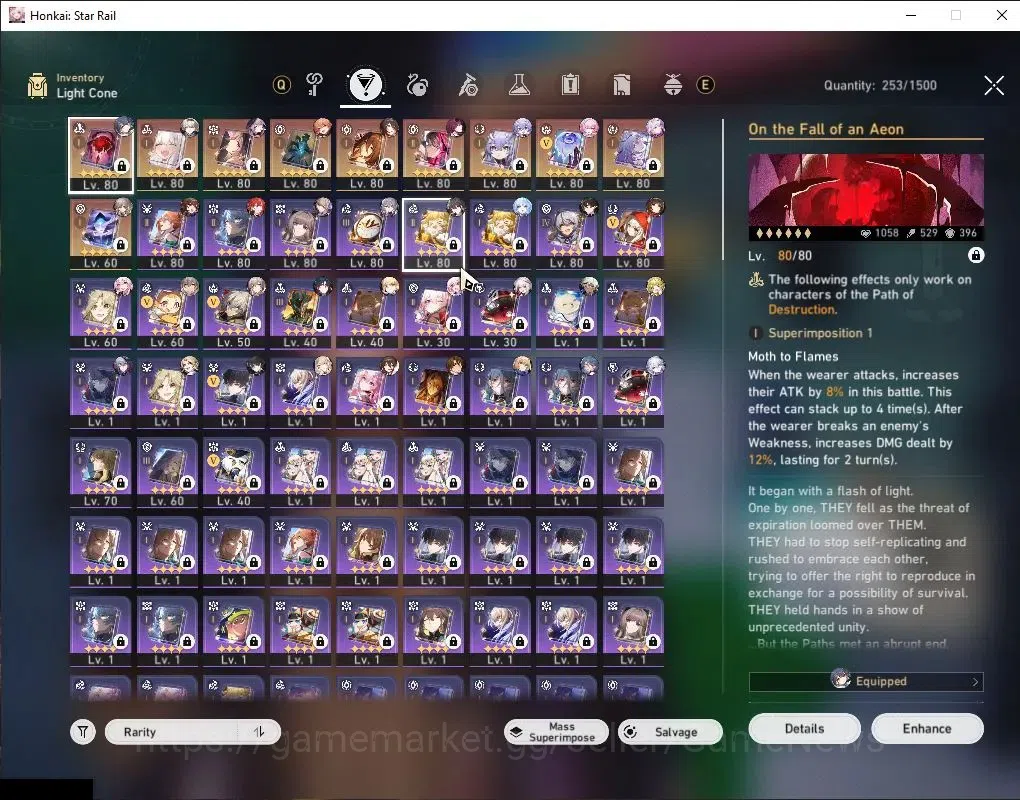 Honkai Star Rail Accounts Asia|TL 70|Sparxie Prem Team|18 Limited|[Castorice image 7
