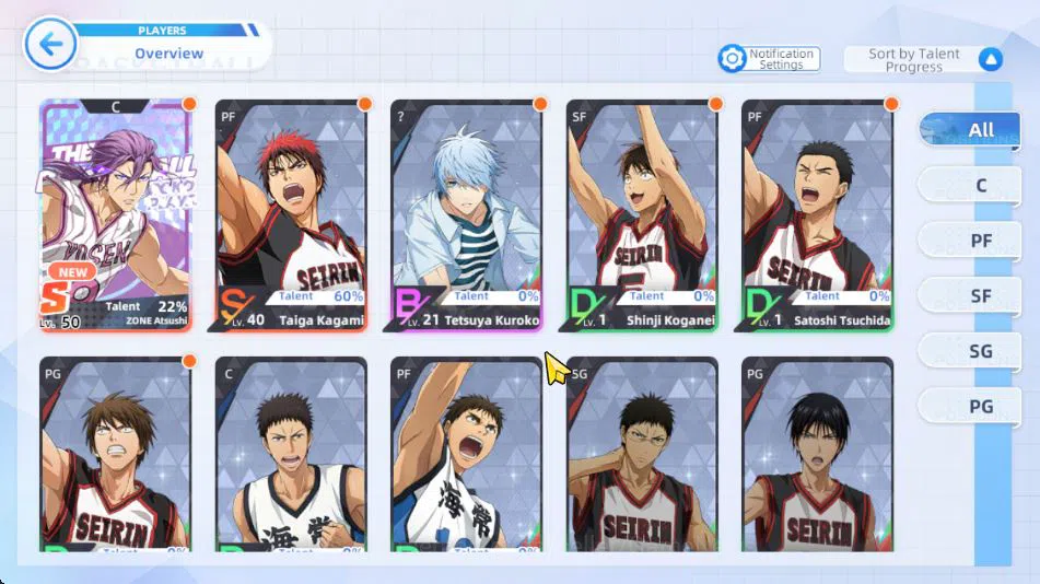 SEA SV 40|Lv21|Zone AtshushiAWK2,Taiga Kagami,Tetsuya Kuroko,Shinji,Satoshi,Etc|CN Yes|Ch 5 Story|Log Google|CheckSS(KKB746) Kuroko's Basketball Street Rivals Accounts SEA SV 40|Lv21|Zone AtshushiAWK2,Taiga Kagami,Tets image 1