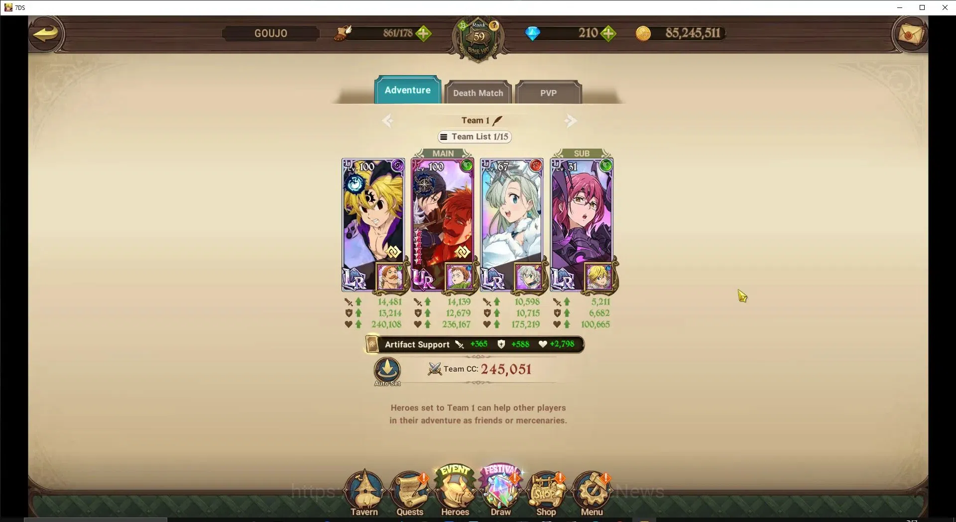 The Seven Deadly Sins: Grand Cross Accounts GLOBAL|3,5M CC|210 DM+40 LS|5 LR 9 UR|NMeli,Brunhi image 10