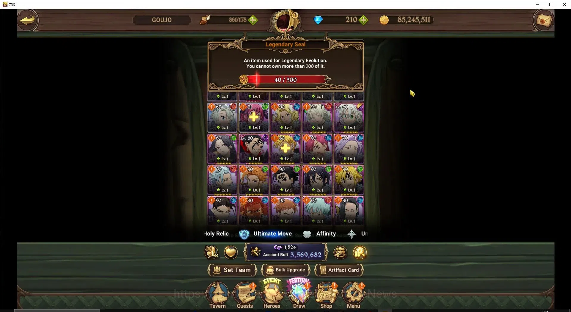 The Seven Deadly Sins: Grand Cross Accounts GLOBAL|3,5M CC|210 DM+40 LS|5 LR 9 UR|NMeli,Brunhi image 4