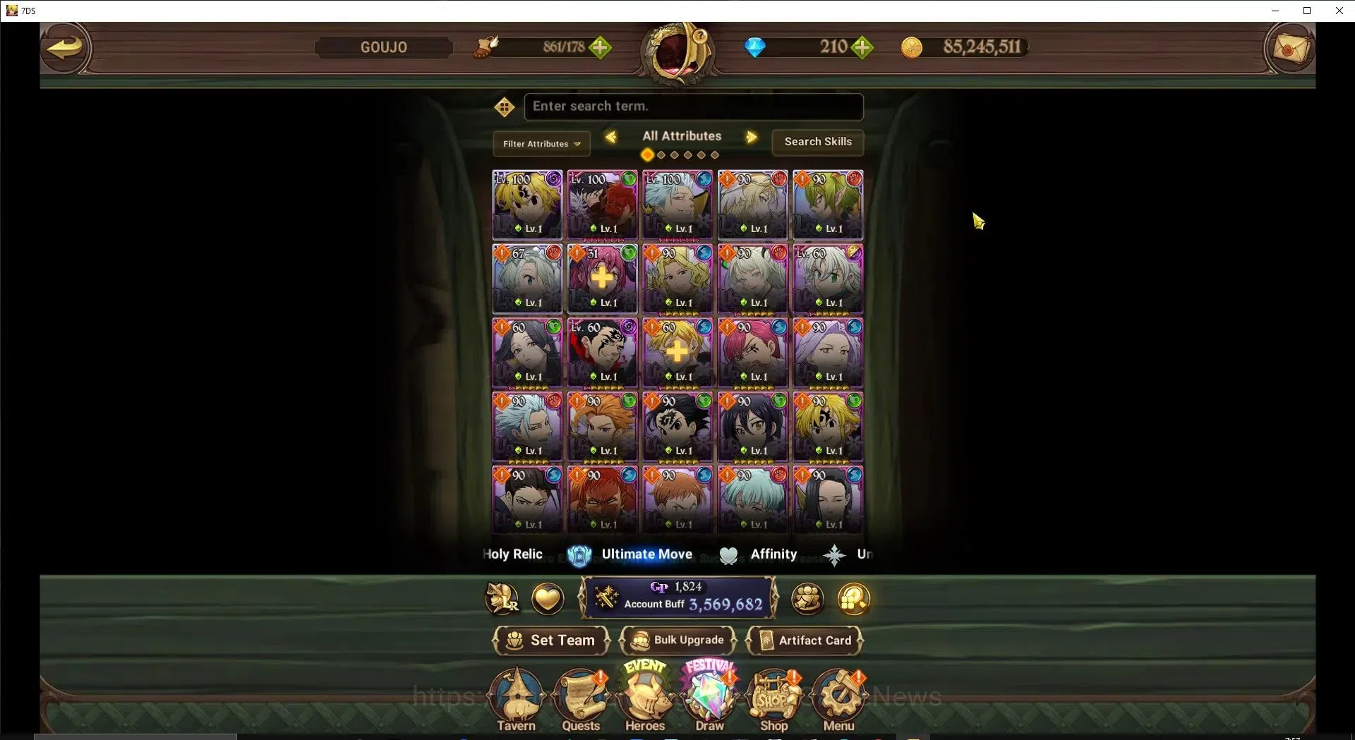 The Seven Deadly Sins: Grand Cross Accounts GLOBAL|3,5M CC|210 DM+40 LS|5 LR 9 UR|NMeli,Brunhi image 5