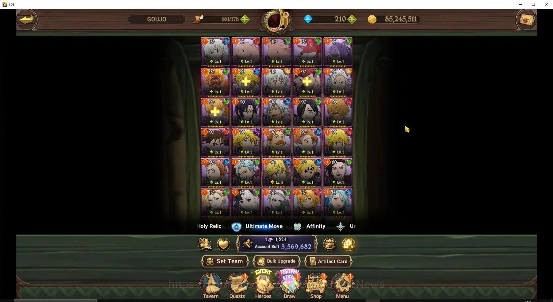 The Seven Deadly Sins: Grand Cross Accounts GLOBAL|3,5M CC|210 DM+40 LS|5 LR 9 UR|NMeli,Brunhi image 6