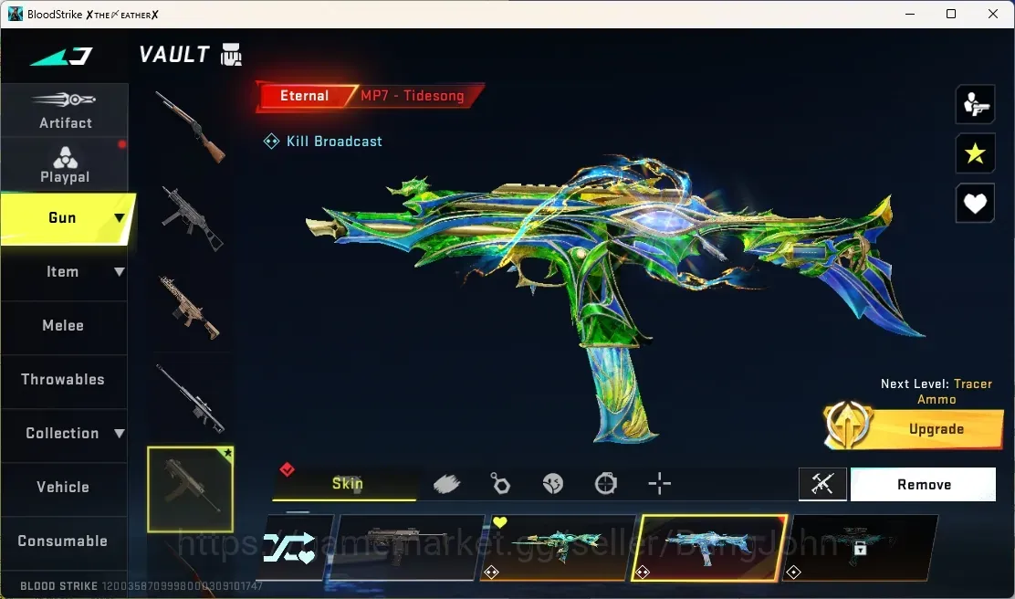 Blood Strike Accounts Others ASIA | 1 Eternal Gun: MP7-Tidesong Lv2|3 7DS Guns|4 Ultra Guns|1 Limited Gun|2 Ultra 1