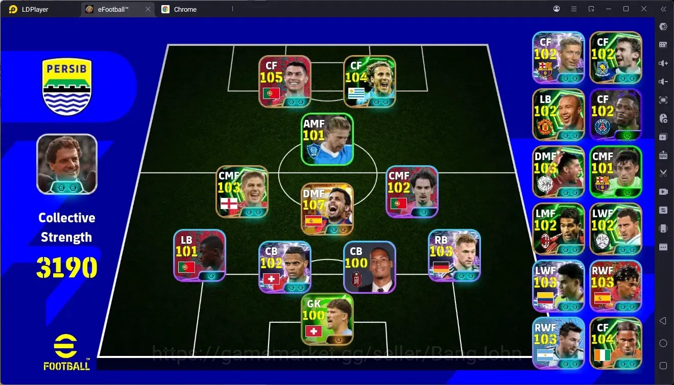 eFootball Accounts Legends & Iconic Players Mobile |PW 3190|New Bigtime Rodri|Epic Drogba,C.Ronaldo,Gerrard,Rijkaard Etc|SHW 1