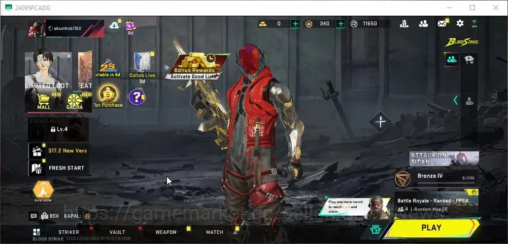 Blood Strike Accounts Rare Skin ASIA|ETERNAL AUG Empyrean|Ultra M700 Boitata|Legendary M4A1 Venom,HK416 Undercurrent|Log 1