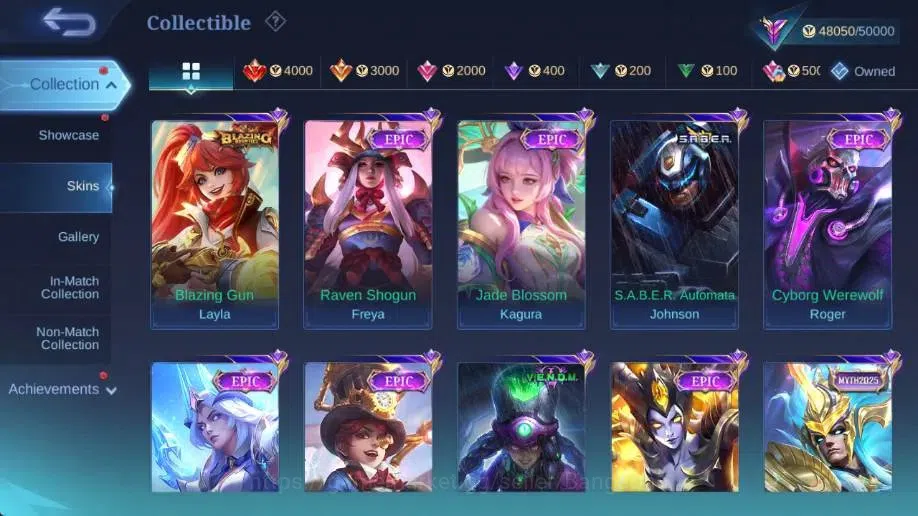 Mobile Legends: Bang Bang Accounts Global|Hero 132|Skin 215|Renowned|KOF Karina|CC Na image 11