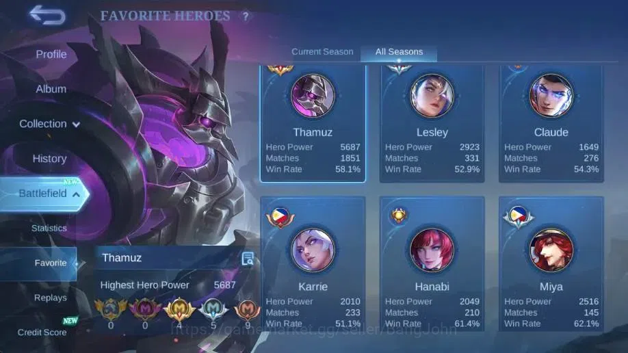 Mobile Legends: Bang Bang Accounts Global|Hero 132|Skin 215|Renowned|KOF Karina|CC Na image 4