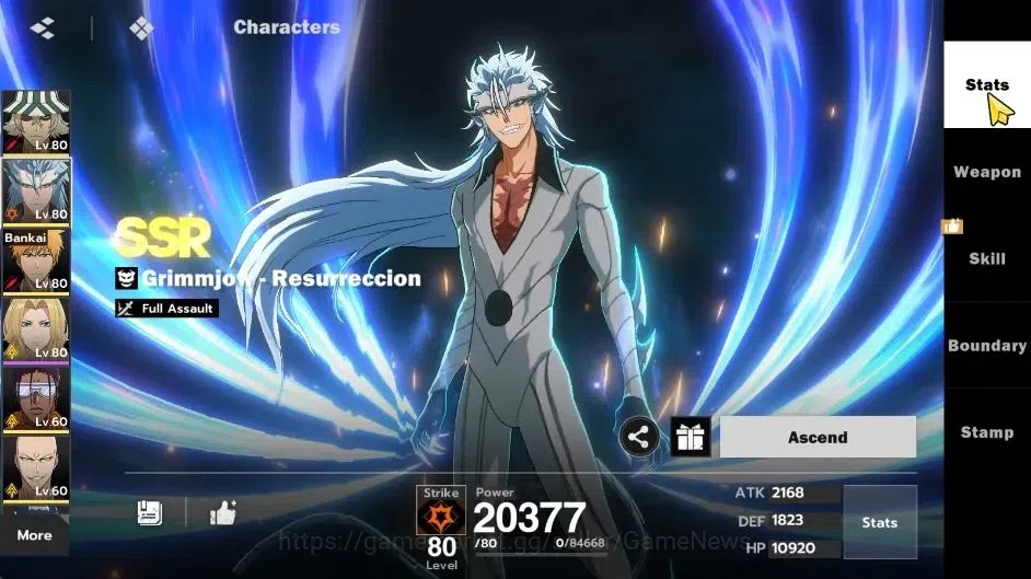 BLEACH: Soul Resonance Accounts NuverseSEA|LV 64|10 SSR [Grimjow,Kenpachi,Aizen,Gi image 16