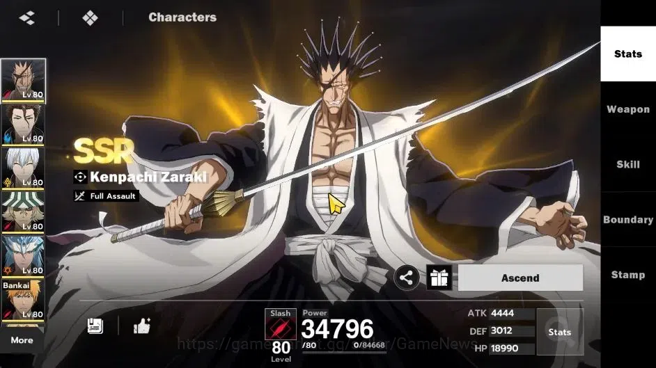 BLEACH: Soul Resonance Accounts NuverseSEA|LV 64|10 SSR [Grimjow,Kenpachi,Aizen,Gi image 3