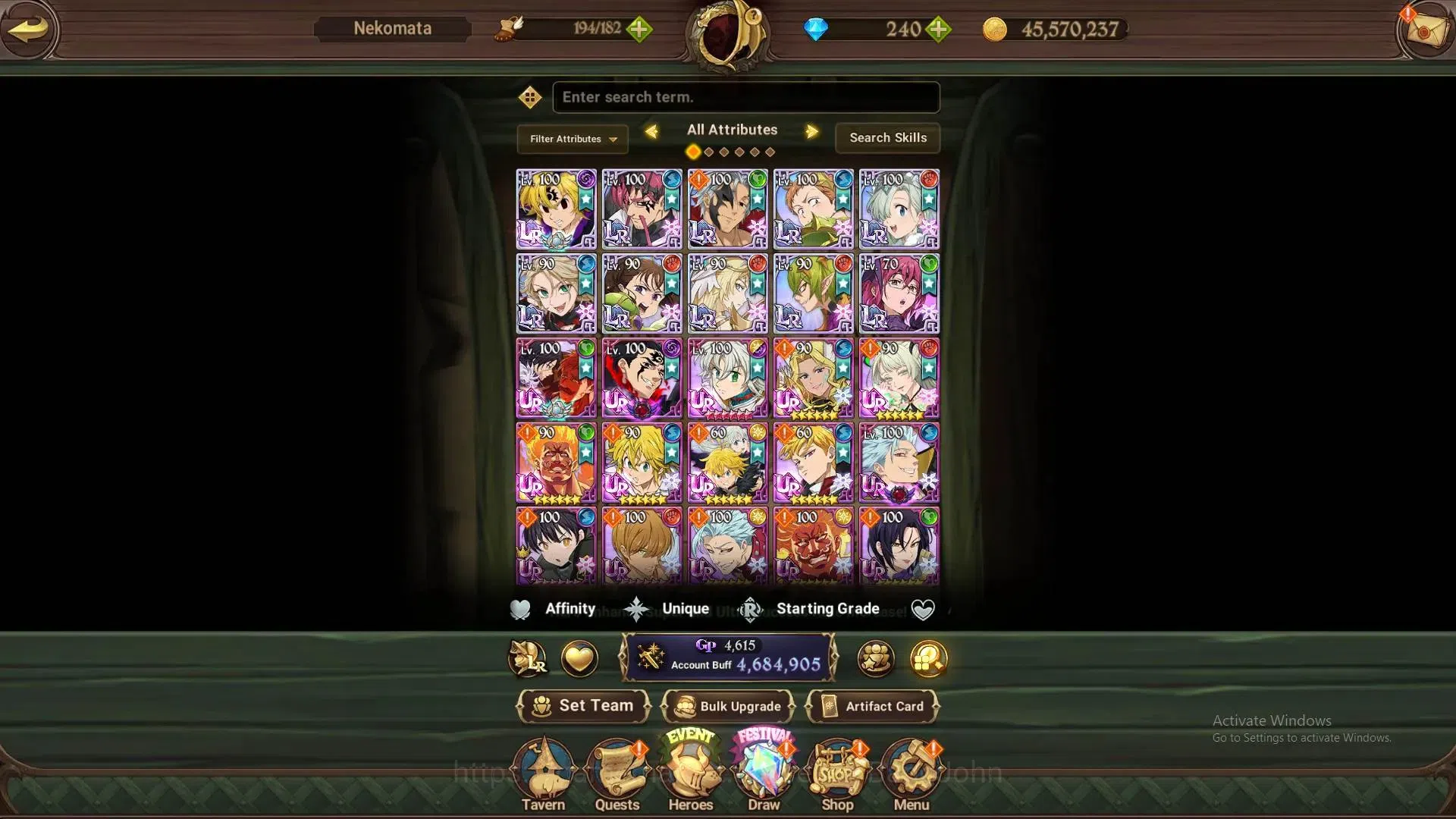 The Seven Deadly Sins: Grand Cross Accounts ASIA |4.68M CC|DM 240|9 LR+10 UR+RE:ZERO|LR Nemesi image 12