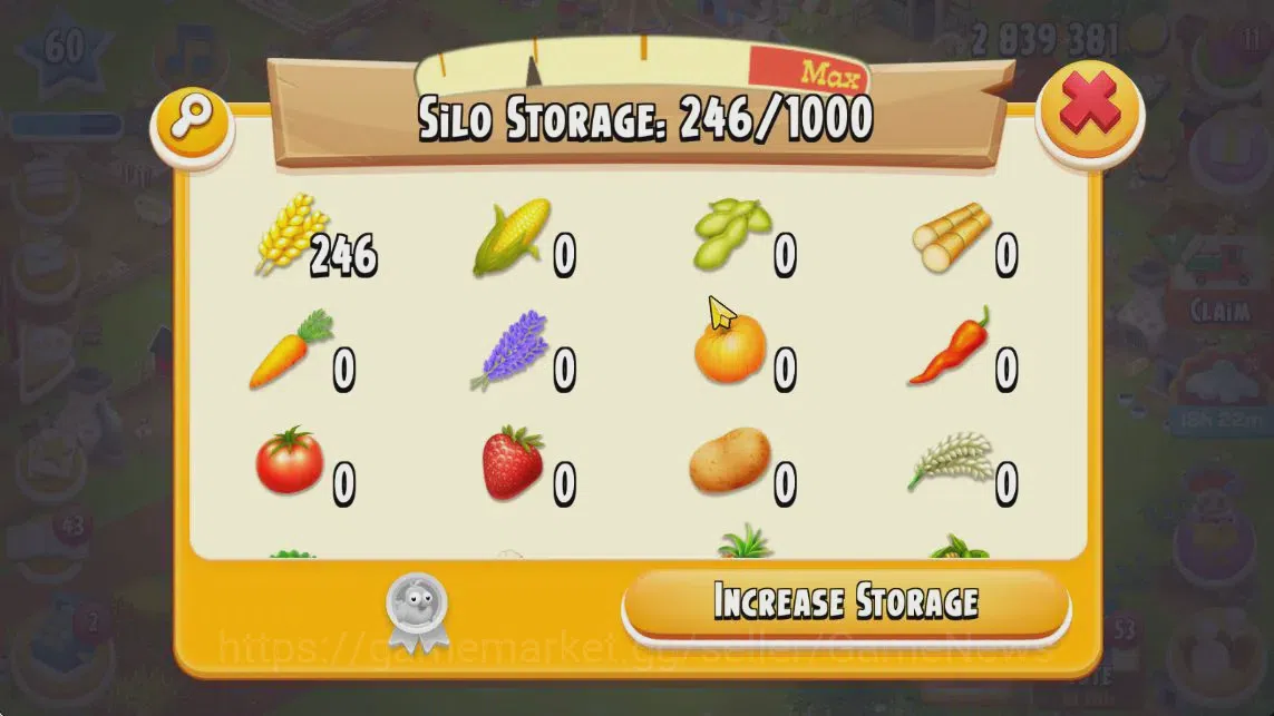 Hay Day Accounts Level 60 | Barn Storage 4000 + Silo Storage 1000 | image 10
