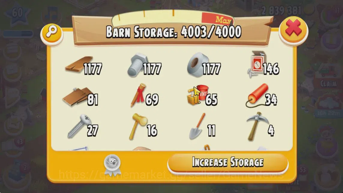 Hay Day Accounts Level 60 | Barn Storage 4000 + Silo Storage 1000 | image 9