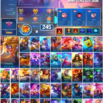 Mobile Legends: Bang Bang Accounts #4258 245 Skins | Badang Fist of Zen (Collector) | Natalia Warrioress Paragon (Collector