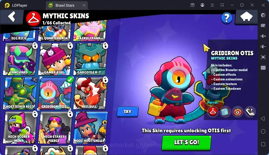 Brawl Stars Accounts Trophy 206|6 Brawler,1 Lv.11 (Shelly)|1 Mythic(otis),1 Epic(Shelly),1S Rare Skin|436 Bling|Proteck Off 8