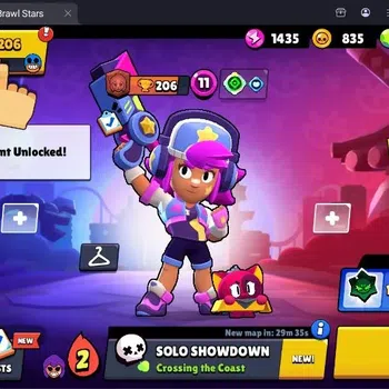 Brawl Stars Accounts Trophy 206|6 Brawler,1 Lv.11 (Shelly)|1 Mythic(otis),1 Epic(Shelly),1S Rare Skin|436 Bling|Proteck Off