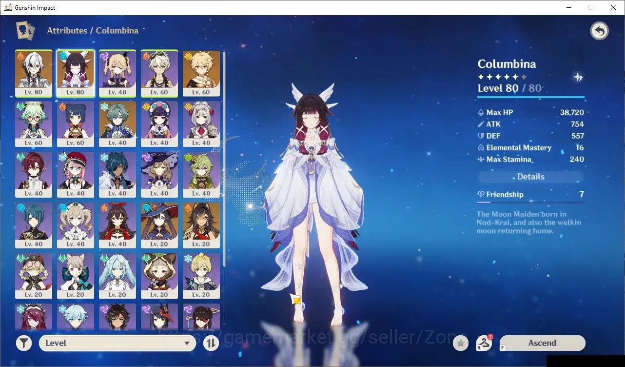 Genshin Impact Accounts Others ASIA|AR 50|3 LIMITED CHAR +4 5*Wpn|Arlecchino+Sign,Columbina,Lohen|Low Explore|Check 3