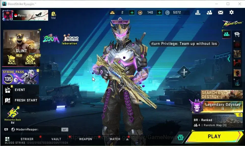 Blood Strike Accounts ASIA|ETERNAL AK47-Overload Lv3|8 ULTRA[ZERO,BLAST, image 1