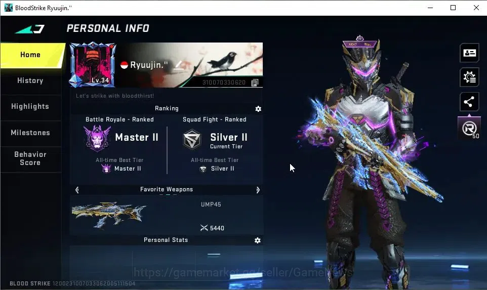 Blood Strike Accounts ASIA|ETERNAL AK47-Overload Lv3|8 ULTRA[ZERO,BLAST, image 2