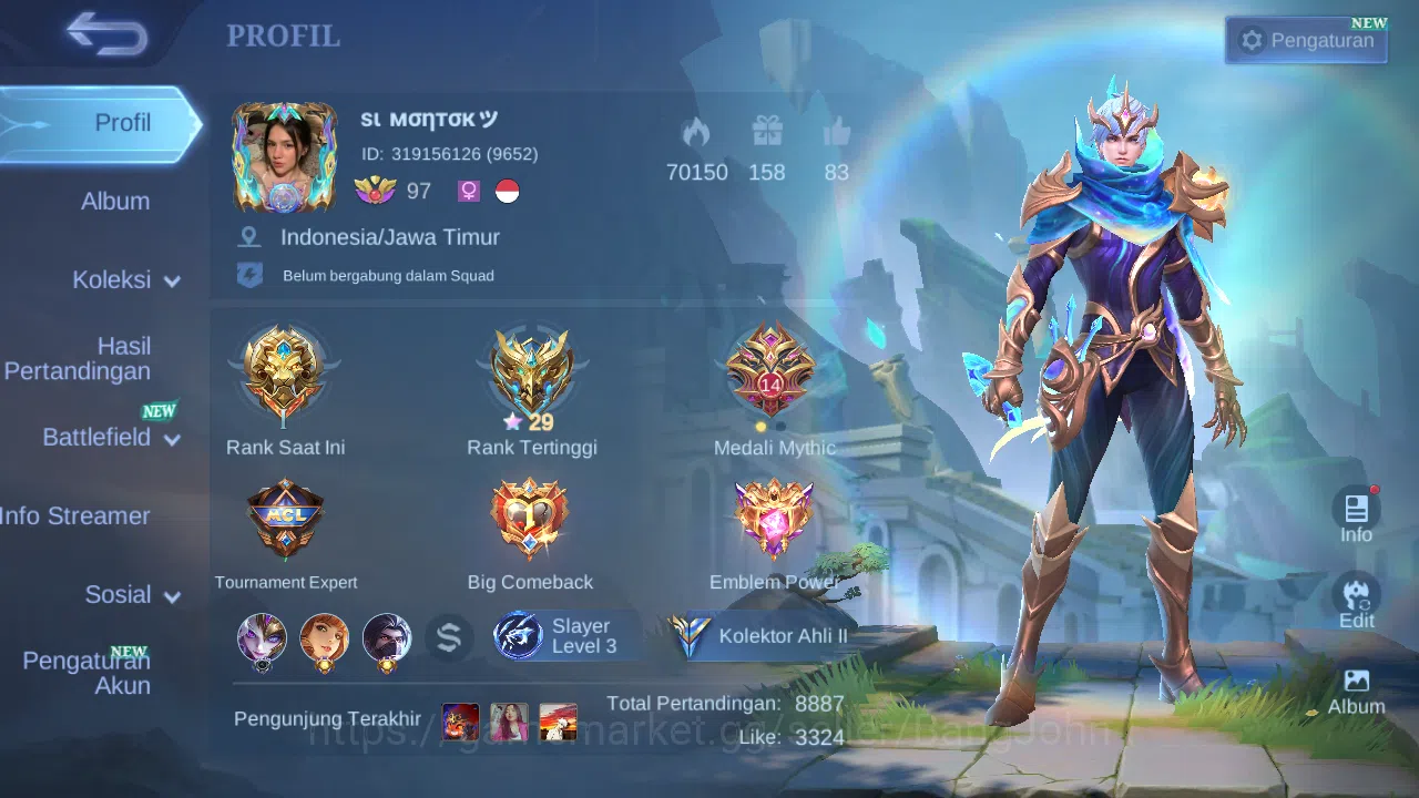 Hero 132 Skin 213 | KOF Karina | Epic Gusion, Khufra | Meow Julian | 515 Zilong, Harith | MPL Brody check ss ML1334B Mobile Legends: Bang Bang Others Hero 132 Skin 213 | KOF Karina | Epic Gusion, Khuf image 1